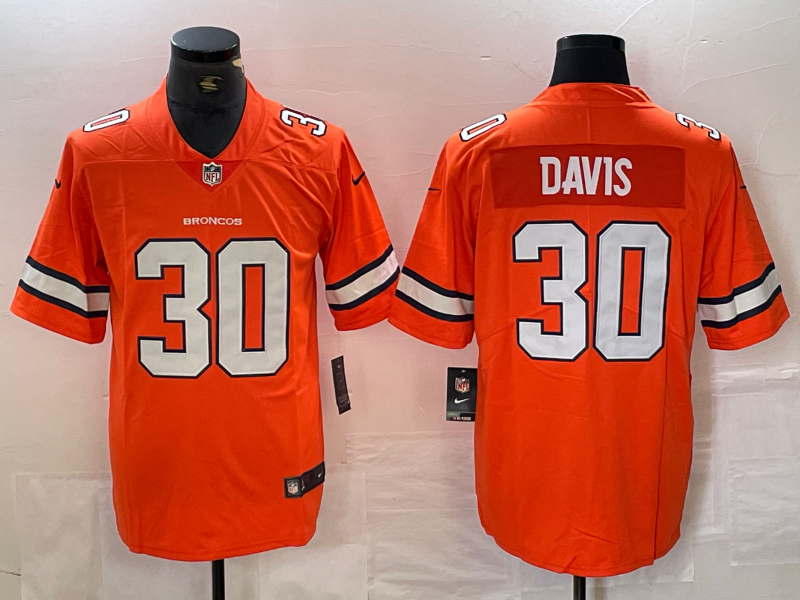 Men's Denver Broncos Terrell Davis #30 Orange Alternate Jersey